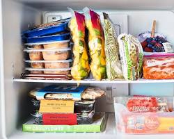 Hình ảnh về frozen food in a refrigerator