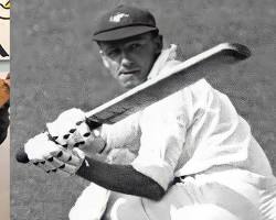 Image of Sir Donald Bradman batting