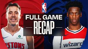Detroit Pistons in NBA game action against the Washington Wizards