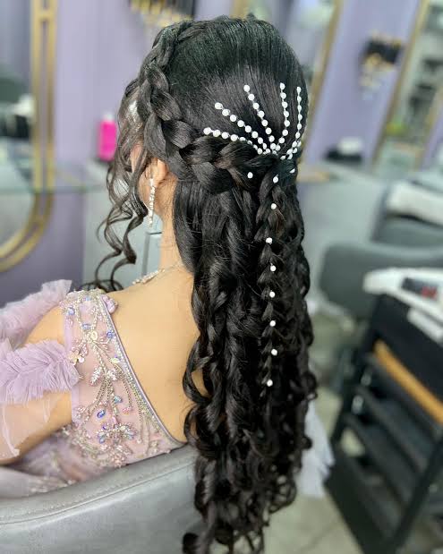 double dutch braid open hair curly for wedding Hair - Rajuhairstylist ...
