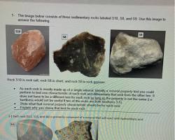 collection of minerals with their names labeled below each specimen