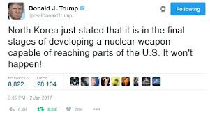 Image result for TRUMP TWEETS ABOUT NORTH KOREA