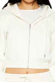 Cropped Fleece Zip-Up Hoodie