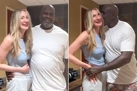 Shaquille O'Neal Kisses and Cuddles Up to Ekaterina Lisina, the World's Tallest Model, in Giggly Video