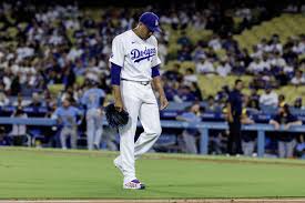Edwin Díaz reacts during the Dodgers loss to the Milwaukee Brewers at Dodger Stadium