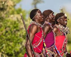 Image of Maasai warriors in the Maasai Mara