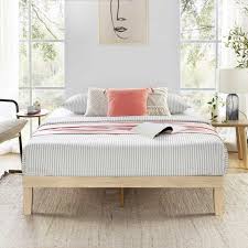 Free Shipping! Mellow Naturalista Classic 12" Solid Wood Platform Bed with Wooden Slats, White Wash, Full - Walmart.com