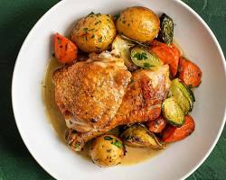 Grilled chicken with roasted vegetables