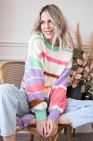 Women Rainbow Sweater Fall Crewneck Long Sleeve Color Block Knit Pullover Tops Comfy Casual Colorful Striped Jumper (Multicolor,Small,Female,Adult,US,Alpha,Small,Regular,Regular) at Amazon Women's Clothing store