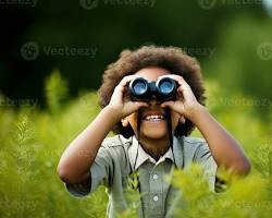 Image of child using binoculars
