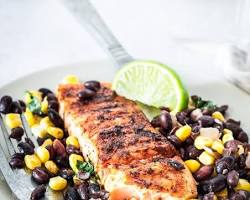 Image of Salmon with Black Bean and Corn Salsa