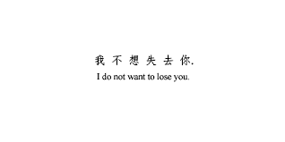 I don&#39;t want to lose you | We Heart It | quote, chinese, and couple via Relatably.com