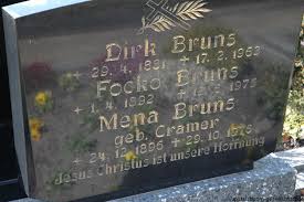 Grab von Focko Bruns (01.04.1892-12.06.1975), Friedhof Hollen ...