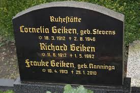 Grab von Frauke Geiken (geb. Nanninga) (10.04.1913-29.01.2010 ...