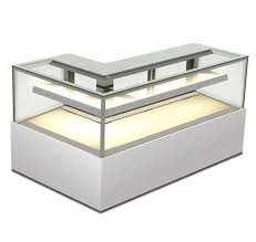 L Shape Right Angle Glass Bakery Cake Display Case - Digital ...