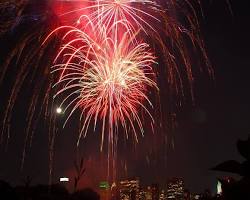 Image of Central Park with fireworks