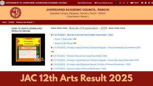 Jac 12th Result 2025 Link: Check Jharkhand Board 12th ARTS Result Online via Official Website