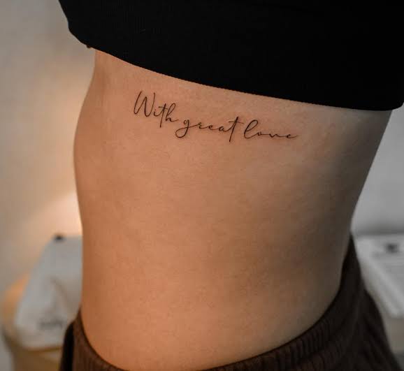 Fine line rib script #finelinetattoos #femaletattooartist #finelinework ...