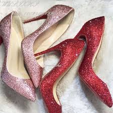 Sparkling Red Crystal Pumps: Golden Diamond Heels for Womens Party Elegance from Dhgate Sandals - price 84.93
