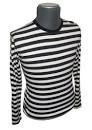 Mens Long Sleeve Striped T-shirt Black and White Indie Mod Top