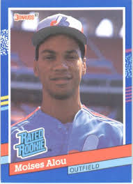 The Golden Sombrero presents Rookie Card Corner: Moises Alou 1991 Donruss Rated Rookie. Fun Fact: Rather than wearing batting gloves, Alou admitted that he ... - Moises_Alou_1991_Donruss