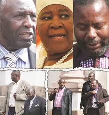 Graphic shows top, Johnson Sibanda, Cde Nomthandazo Eunice Moyo and Limukani Sibanda, while bottom left is Johnson Sibanda, his son Ndodana Sibanda and ... - LAND-GRAB