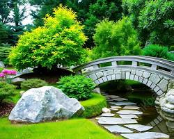 Hình ảnh về beautiful stone bridge in a Japanese garden