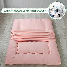 Amazon.com: Japanese Futon Mattresses Thicken Floor Mattress with Washable Cover,Roll Up Sleeping Pad Suitable for Camping/Road Trip/Guest Room/Dormitory Bedroom,Pink,135x200cm/53x79 : Home & Kitchen