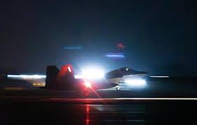 Military jets photographed landing at airbase enroute to Middle East