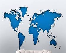 Map of the world ceiling mural