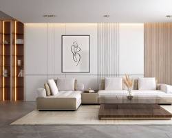 Image of minimalist living room interior design neutral colors