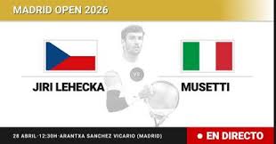 Jiri Lehecka - Lorenzo Musetti, en directo hoy: sigue el partido de Madrid Open
