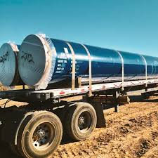 We've unloaded the first sections of steel water pipe (SWP ...