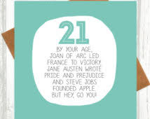 Popular items for 21st birthday card on Etsy via Relatably.com