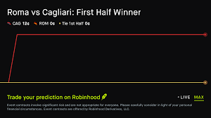 October 27, 2026: Roma vs Cagliari: First Half Winner Soccer Prediction Market
