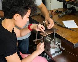A silversmithing workshop at Artisans Angkor in Siem Reap.