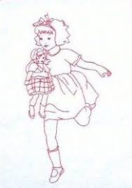 Résultat de recherche d'images pour "Redwork embroidery girls dress up"