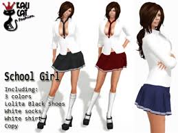 Second Life Marketplace - .::=Kali Cat Fashion=::. School Girl Outfit - SchooGirl_ADD_-_colors