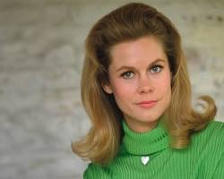 Bewitched 1964 TV series Elizabeth Montgomery as Samantha Stephens Dick York Dick Sargent as Darrin Agnes Moorehead as Endora television stills ABC show twitching nose, AI generated