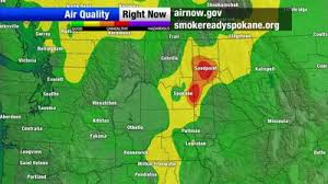 Air quality impacts in Spokane due to North Idaho fire