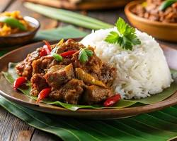 Image of Indonesian Rendang dish beautifully plated with spices and rice cultural diplomacy concept nonAI photo 2026