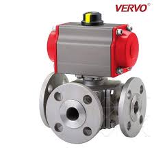 ASTM A351 CF8 3 Way Floating Ball Valve, 4 Inch, 150 LB | Vervo