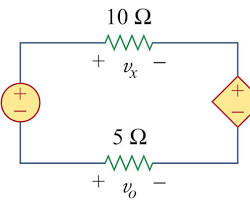 circuit with two voltage sources and a load resistor