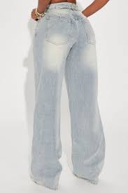 Tall Peace Of Mind Tinted Baggy Jeans - Light Wash | Fashion Nova - Product from Fashion Nova