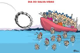 Resultado de imagem para refugiados charge