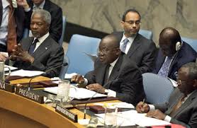 Ghana&#39;s Foreign Minister Nana Addo Dankwa Akufo-Addo and S-G Kofi Annan - unhq91