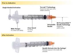 BD 305271 - Integra Safety Syringe w/Ndl 3ml 23x1' 100/BX, 4 ...
