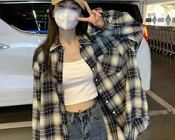 Gambar Korean Oversized Shirt women fashion 2024