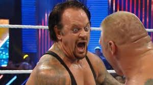 Image result for brock smiles at undertaker