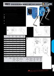 Lifting365 MWS Spur Gear Drive Manual Wire Rope Winch Datasheet